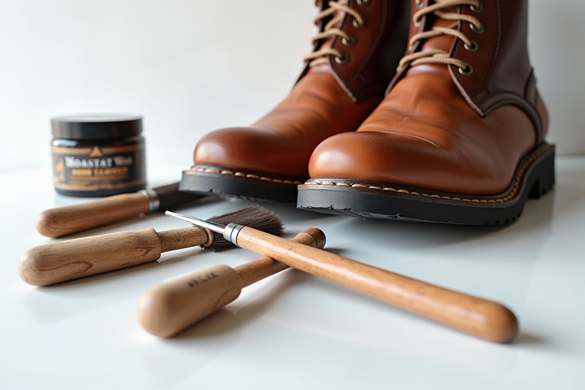 Outils de soin pour cuir et bottes en cuir résistant